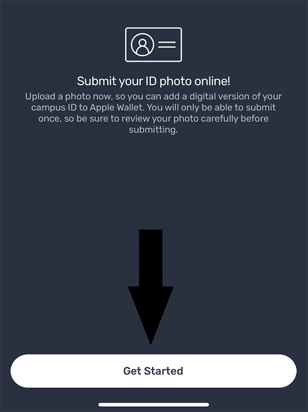 button of where to submit an image in phone application